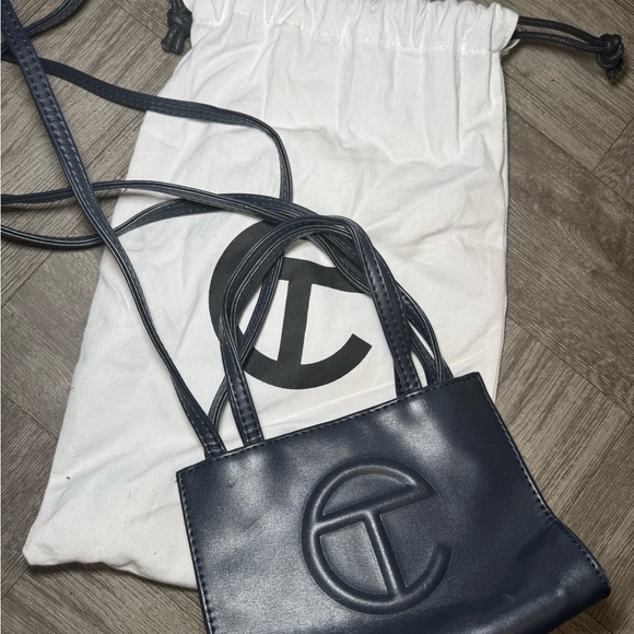 Telfar Handbags - Telfar Navy Blue Shopping Bag Small (2020)